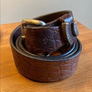 Replay Leather Men’s Belt Made in Italy Buckle Size 40 Western Cowboy Casual